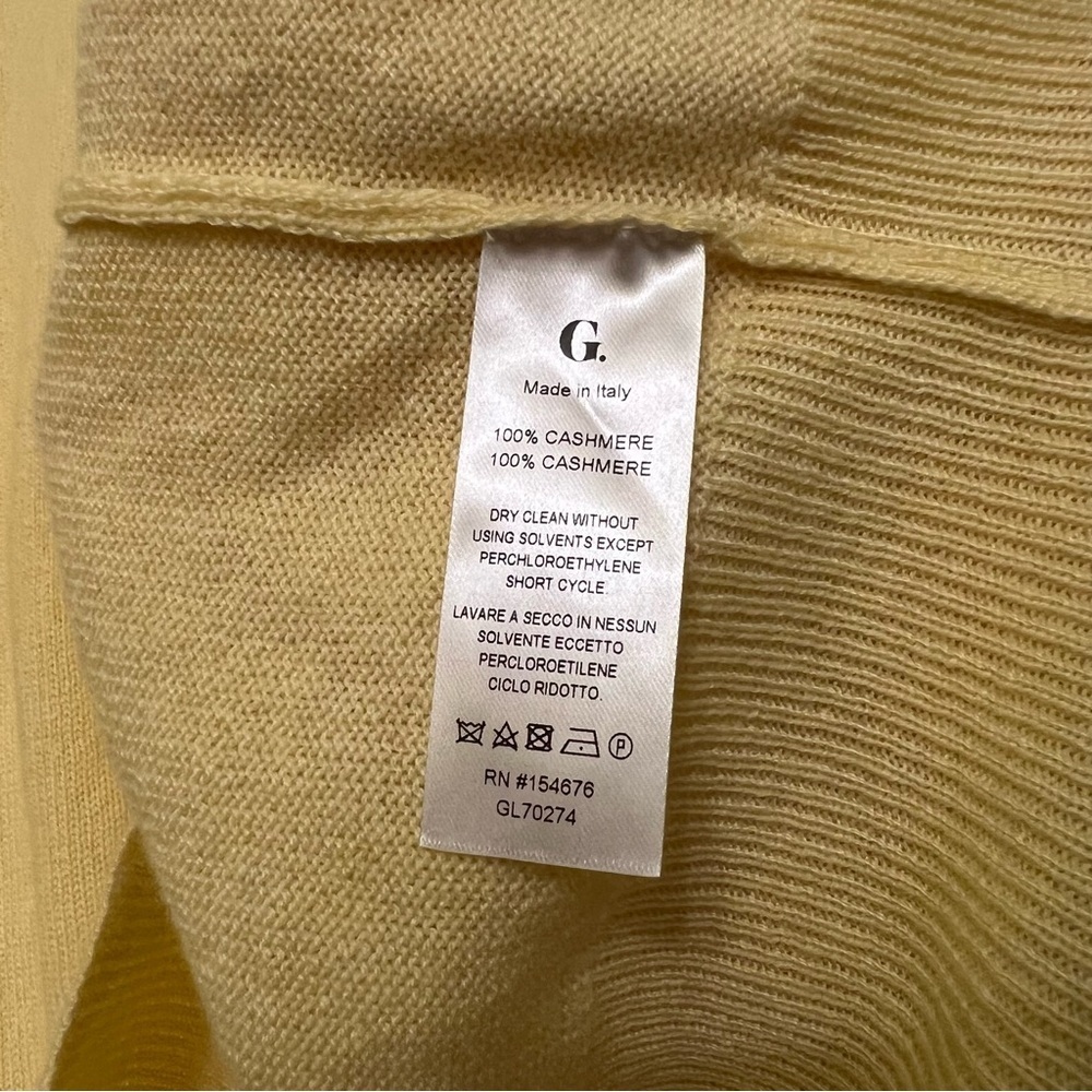 G. Label by Goop GWYN Cashmere Crewneck Sweater Butter Yellow XL Cozy Luxury - Picture 5 of 5